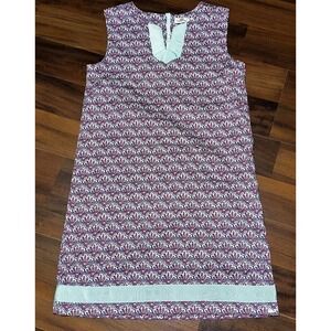 Vineyard Vines Girl Pink & Blue Tunic Scalloped Print Sleeveless Dress-Size 16
